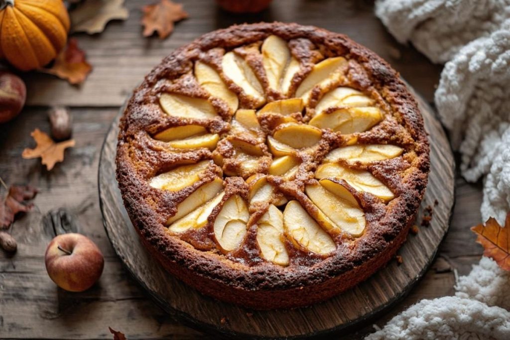 Gâteau moelleux à la farine de châtaigne et aux pommes : recette facile et savoureuse