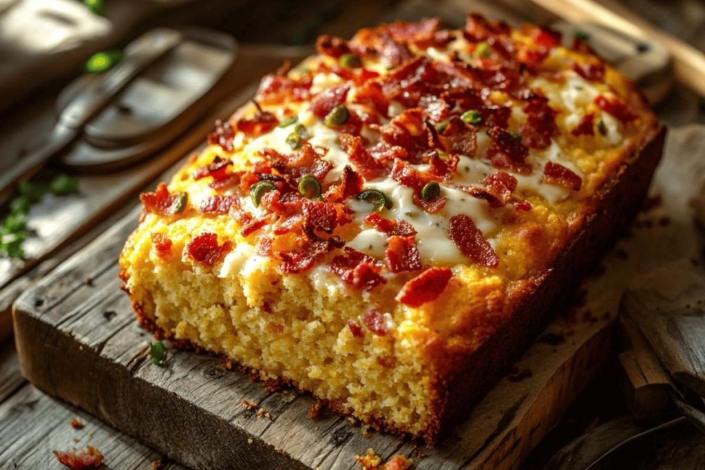 Recette de pain de maïs au bacon et fromage pimiento : savoureux et facile à préparer